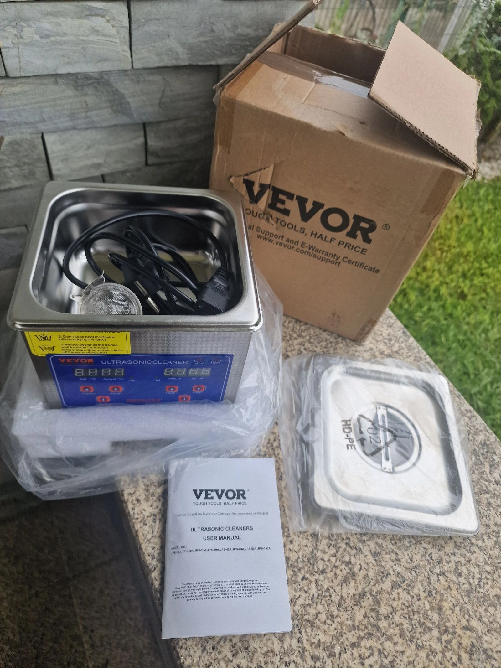 Limpiador Ultrasónico VEVOR (modelo JPS-08A), con capacidad de 1,3 litros y frecuencia de 40kHz. – photo 2